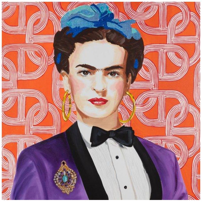 Картина Frida in Purple Power Suit with Hermès Wallpaper Мульти в Самаре | Loft Concept 