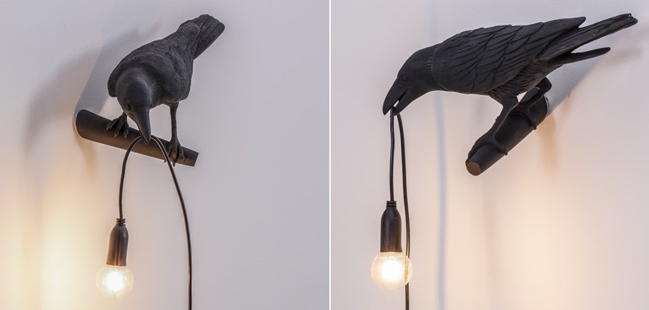 Бра Seletti Bird Lamp Black Looking Бра Seletti Bird Lamp Black Looking - Loft-Concept в Самаре