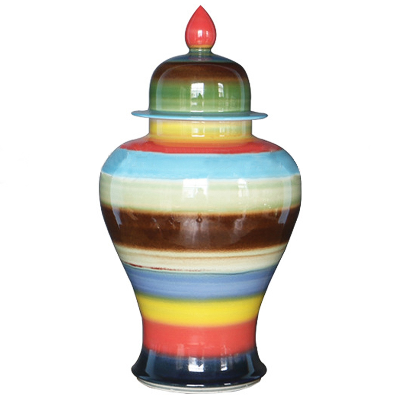 Ваза с крышкой Colored Stripes Rainbow Vase Мульти Ваза с крышкой Colored Stripes Rainbow Vase Мульти в Самаре | Loft Concept