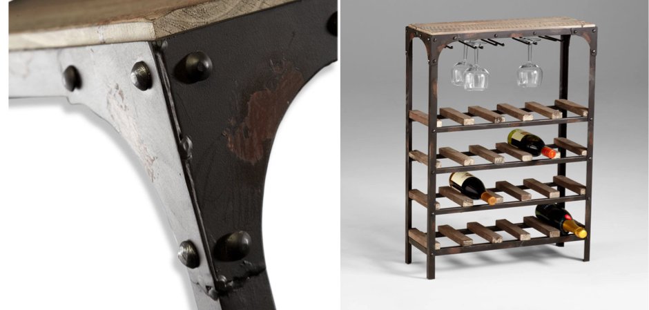 Стеллаж Industrial Metal Rust Console Wine Rack Стеллаж Industrial Metal Rust Console Wine Rack - Loft-Concept в Самаре
