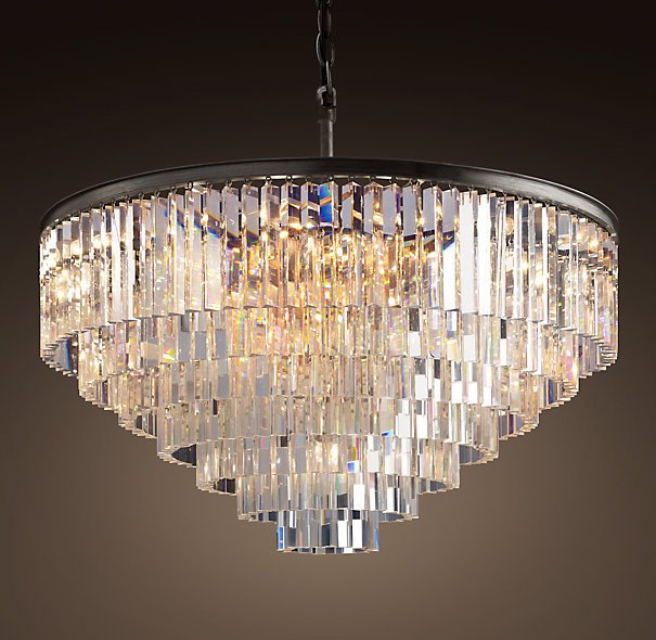 Люстра RH 1920s Odeon Clear Glass Fringe Chandelier - 80, 110 Черный в Самаре | Loft Concept 