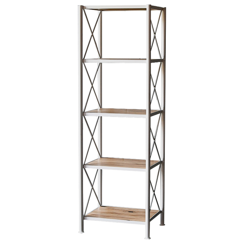 Стеллаж Pheobe White Industrial Metal Rust Rack Белый Древесина в Самаре | Loft Concept 