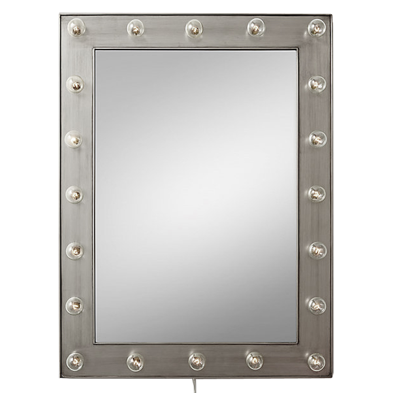 Зеркало с подсветкой Restoration Hardware ILLUMINATED Mirror Pewter Никель Сатин в Самаре | Loft Concept 