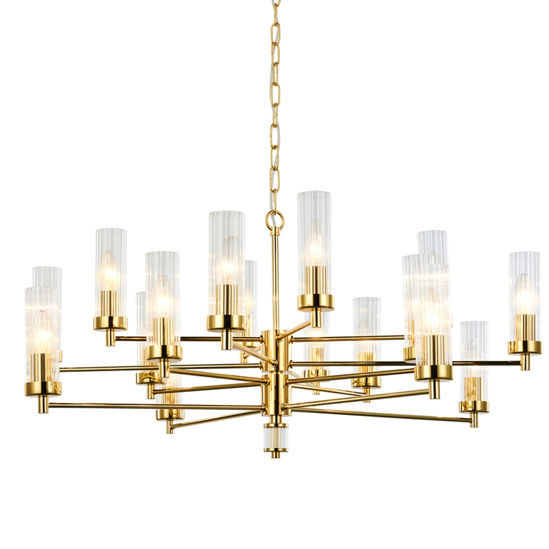 Люстра Jeanette Chandelier Gold 85 Глянцевое золото Прозрачный в Самаре | Loft Concept 