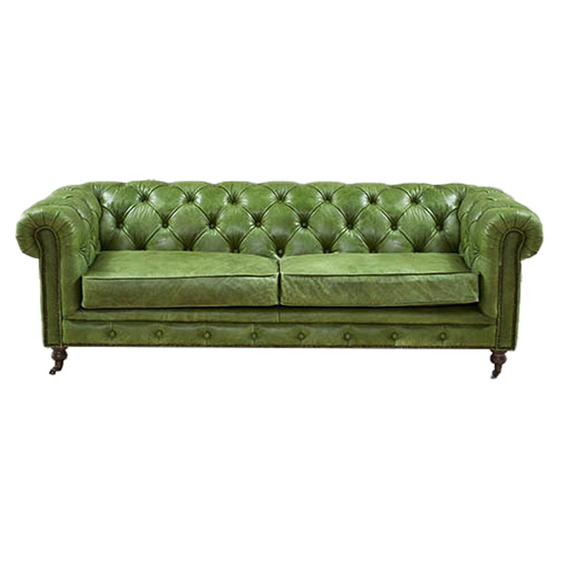 Диван Chesterfield leather Sofa green Зеленый в Самаре | Loft Concept 