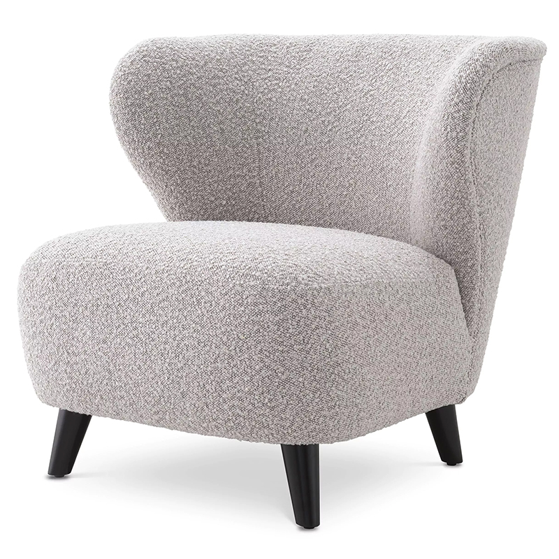 Кресло Eichholtz Chair Hydra Boucle Серый Черный Серый Черный в Самаре | Loft Concept 