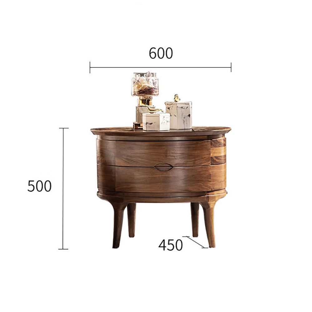 Прикроватный столик из дерева с 2-мя ящиками Moon Walnut Furniture Прикроватный столик из дерева с 2-мя ящиками Moon Walnut Furniture в Самаре