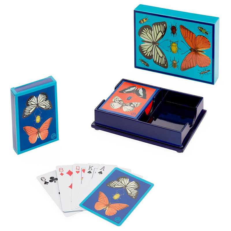 Игральные карты BOTANIST LACQUER CARD SET  Jonathan Adler Синий Голубой Мульти в Самаре | Loft Concept 