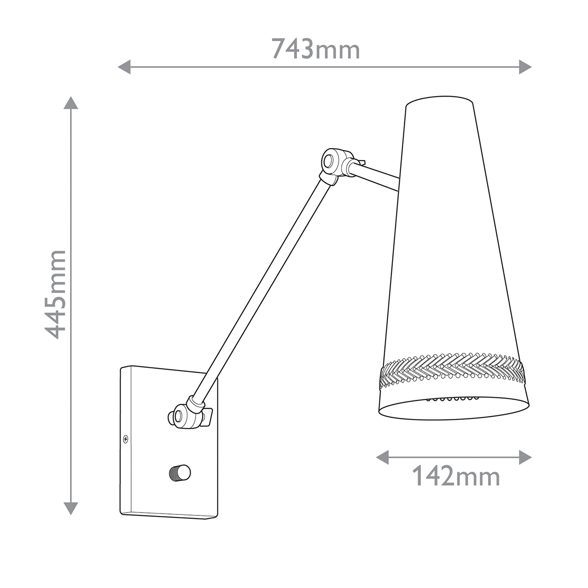 Бра черного цвета с конусным металлическим плафоном Alora в Самаре