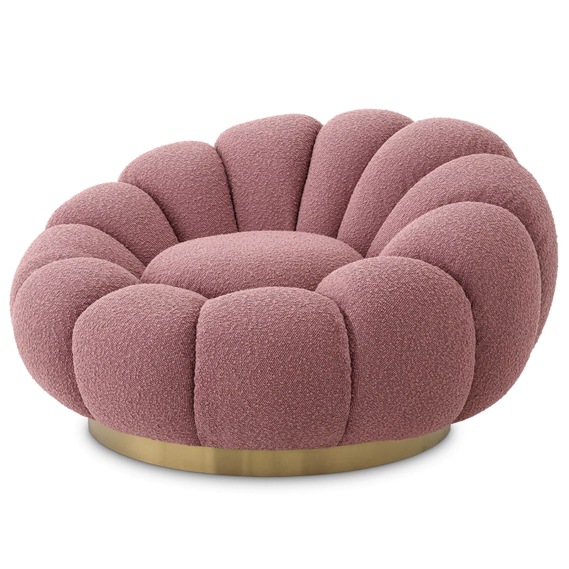 Кресло Eichholtz Swivel Chair Mello Rose Дымчатая Роза Латунь в Самаре | Loft Concept 