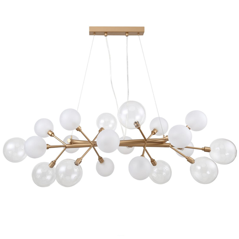 Люстра Berries Chandelier Rectangle White 100 матовое золото Прозрачный Прозрачный белый в Самаре | Loft Concept 