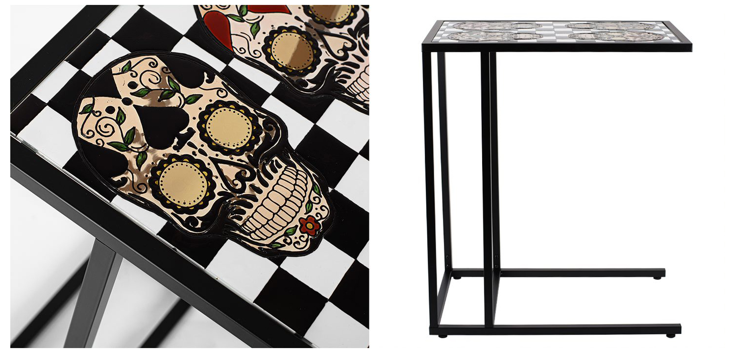 Приставной стол Skull on Chessboard - фото