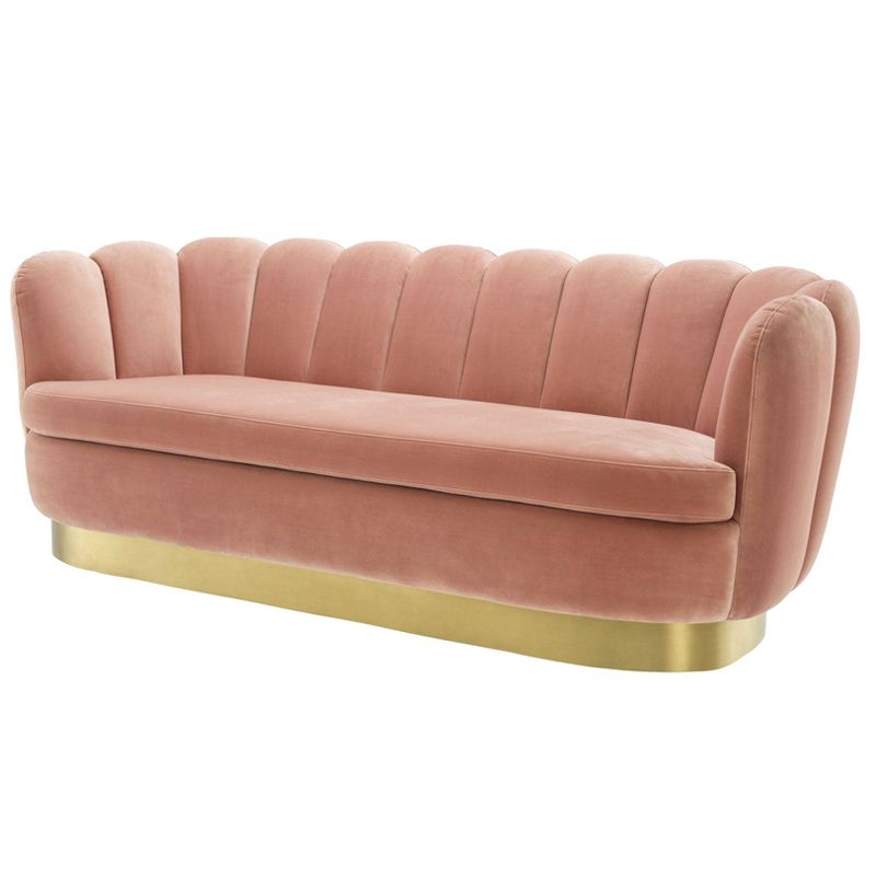 Диван Eichholtz Sofa Mirage nude Розовый пастельный Латунь в Самаре | Loft Concept 