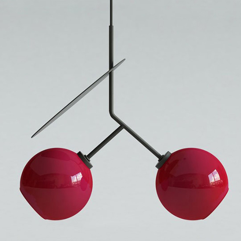 Подвесной светильник Cherry Pendant Double Red Красный Черный в Самаре | Loft Concept 