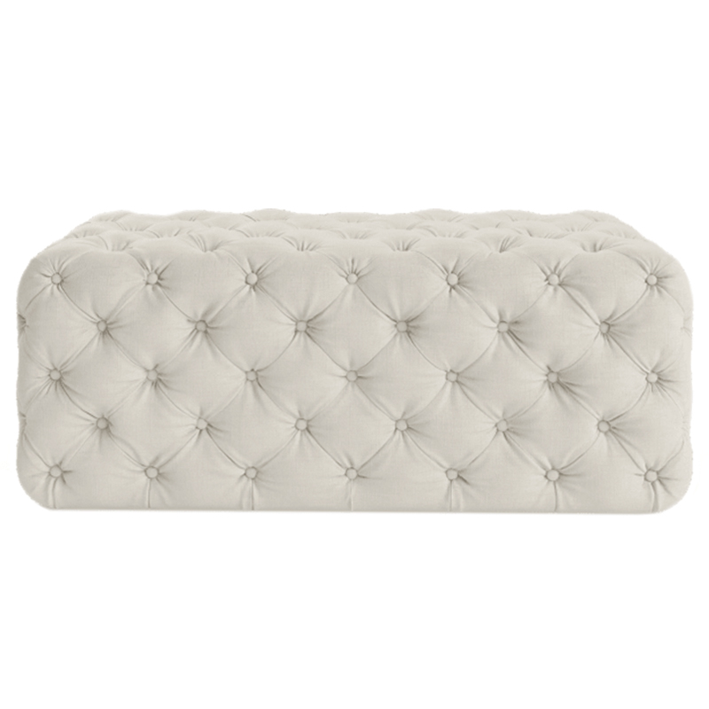 Оттоманка Capitone Rectangular Ottoman  ivory ( слоновая кость ) в Самаре | Loft Concept 