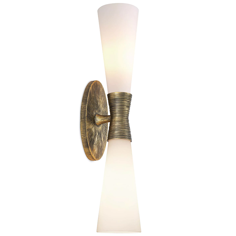 Бра Eichholtz Wall Lamp Nolita Double Латунь Белый в Самаре | Loft Concept 