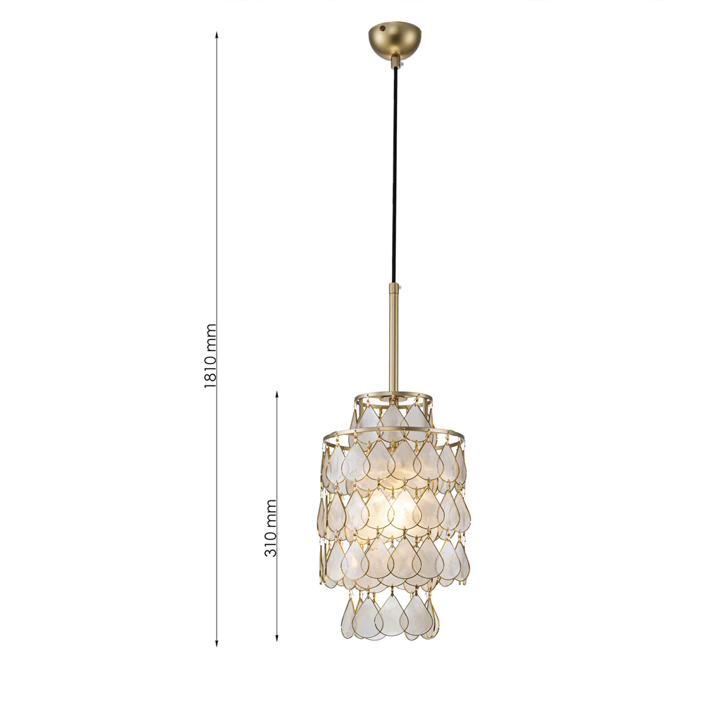 Подвесной светильник с декором из натуральной морской ракушки Iridescent Light в Самаре