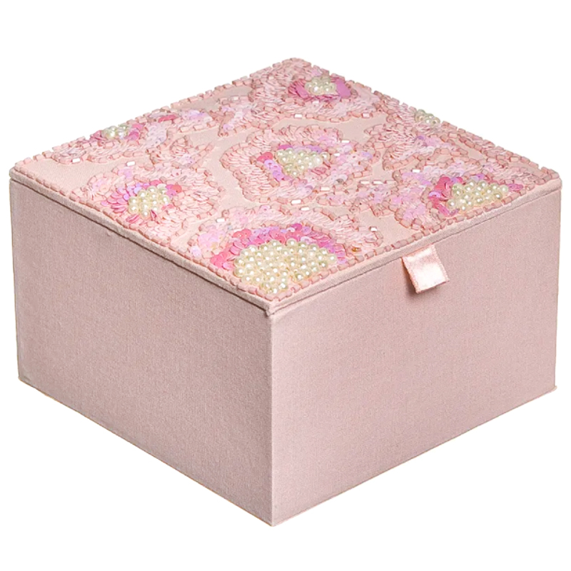 Шкатулка с вышивкой из бисера Fleur Beads Embroidery Box Розовый в Самаре | Loft Concept 