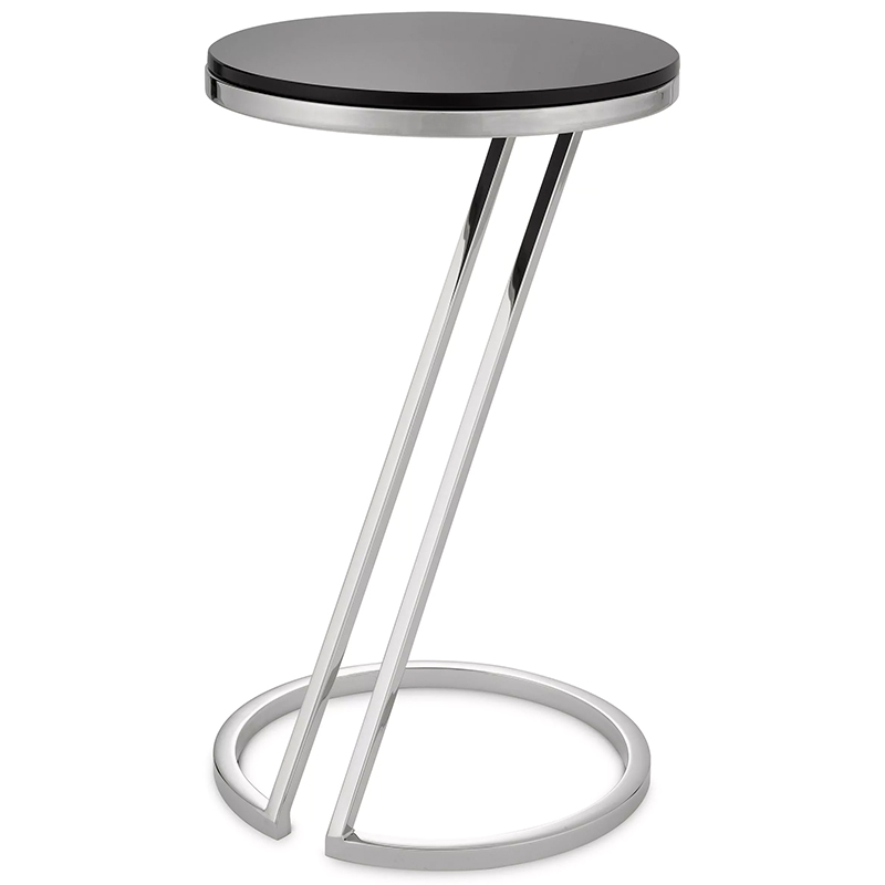 Приставной стол Eichholtz Side Table Falcone Chrome Хром Черный в Самаре | Loft Concept 