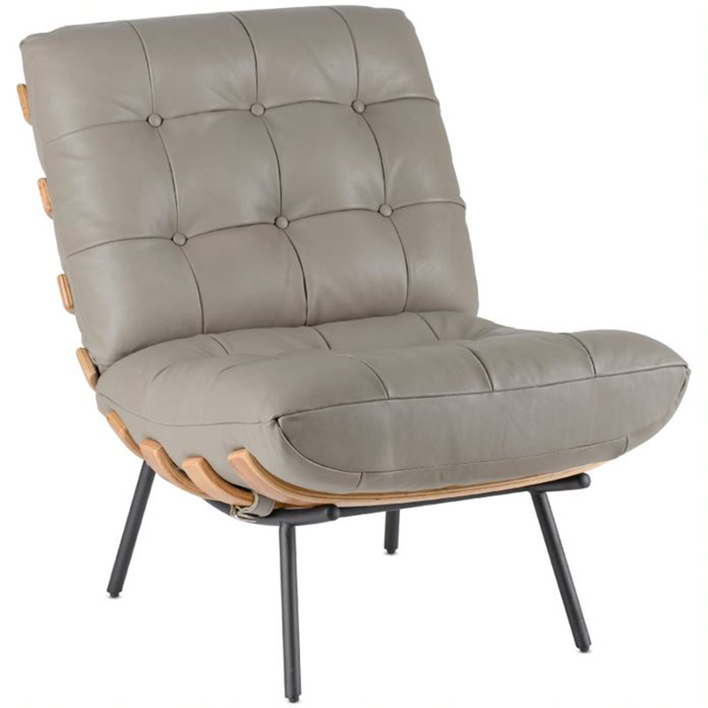 Кресло Philbert Chair grey leather Серый в Самаре | Loft Concept 