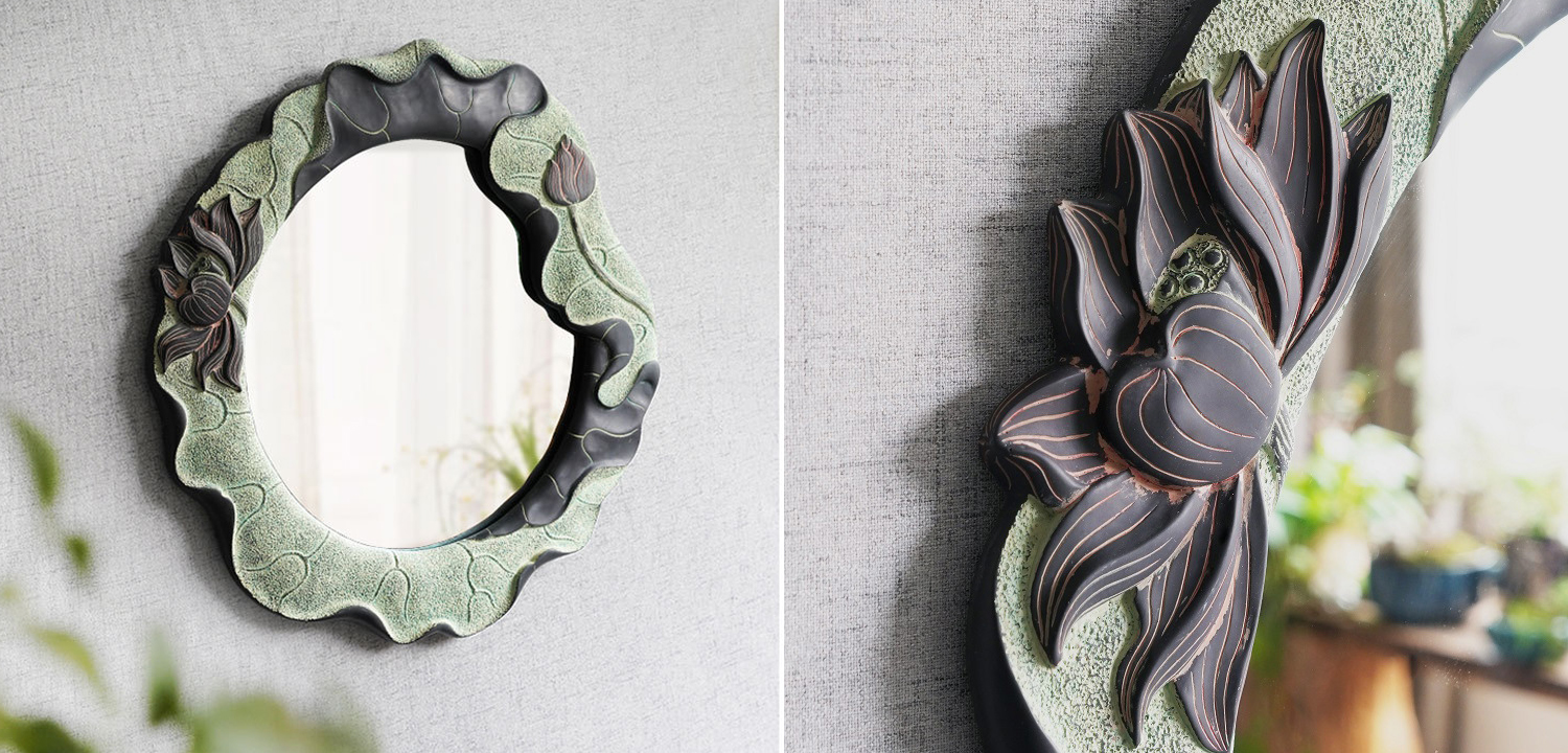 Зеркало Mirror Lotus Flowers circle - фото