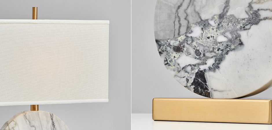 Настольная лампа Lua Grande Table Lamp gray marble Настольная лампа Lua Grande Table Lamp gray marble - Loft-Concept в Самаре
