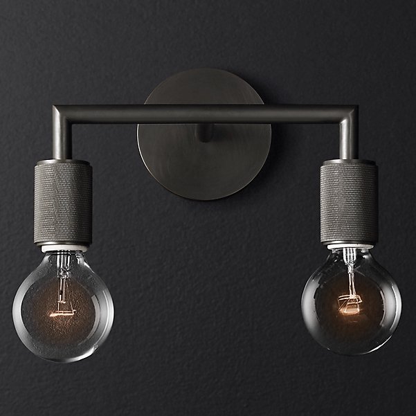 Бра RH Utilitaire Double Sconce Black Темная бронза в Самаре | Loft Concept 