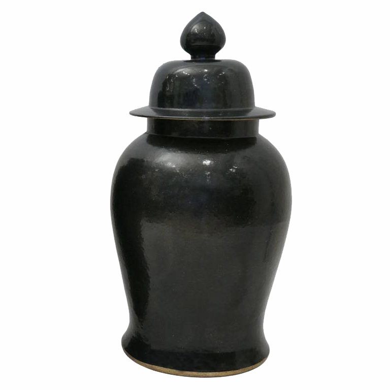 Ваза Black Ceramic Chinese Jars with Lids Черный в Самаре | Loft Concept 