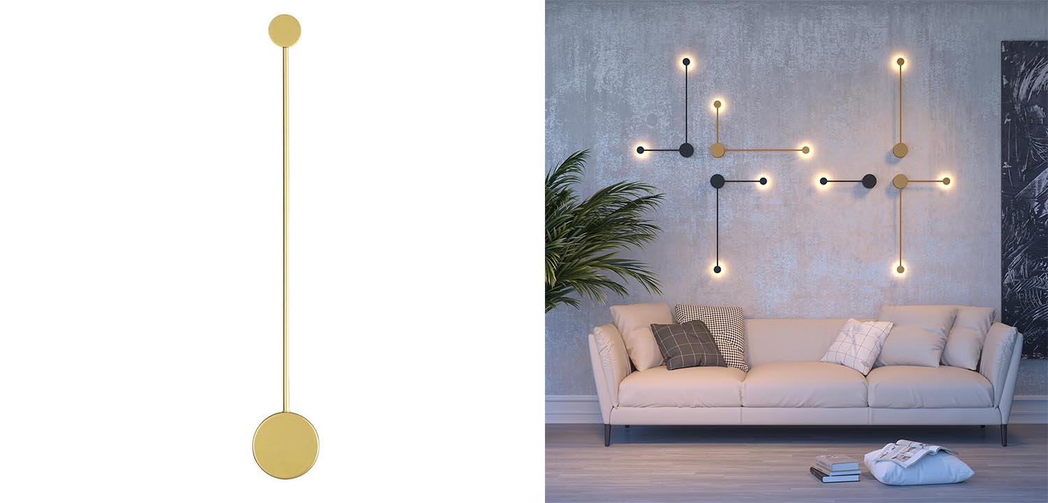 Бра Pin Wall Light Gold 70 - фото