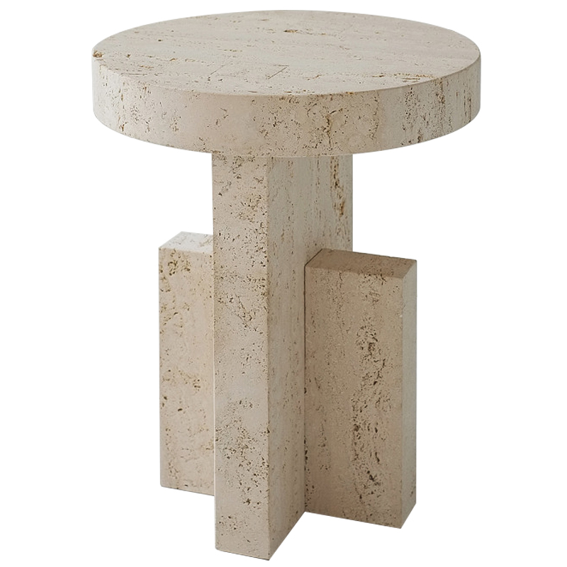 Приставной стол Clarence Travertine Side Table Бежевый в Самаре | Loft Concept 