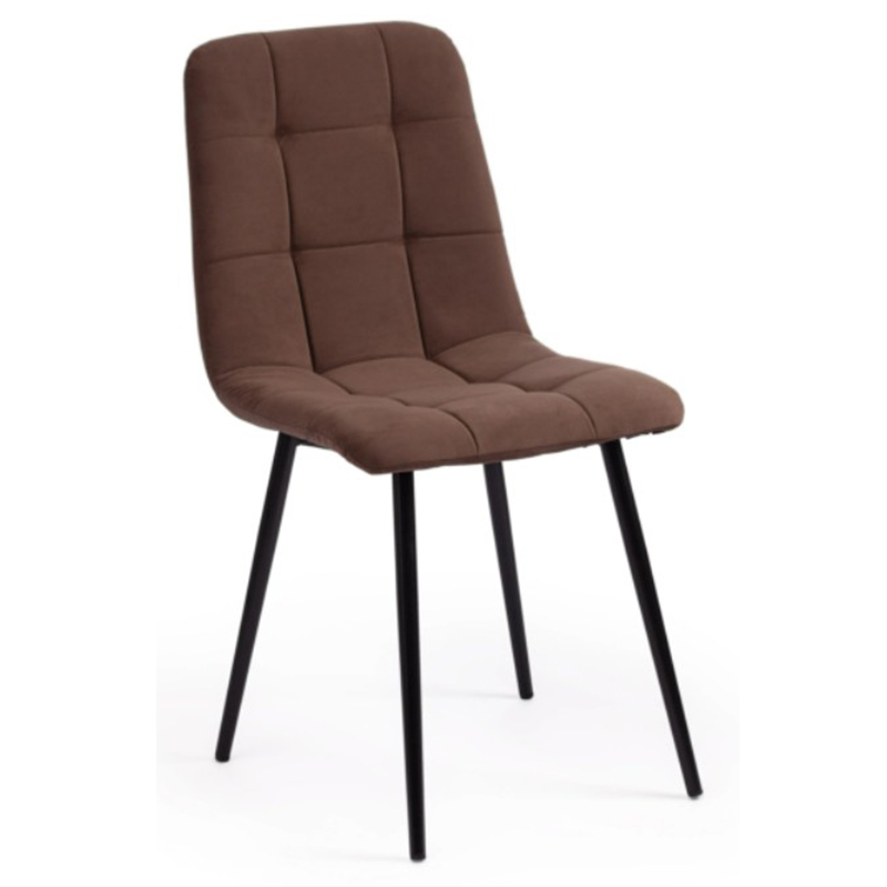 Стул Nancy Velour Brown Chair Коричневый Черный в Самаре | Loft Concept 