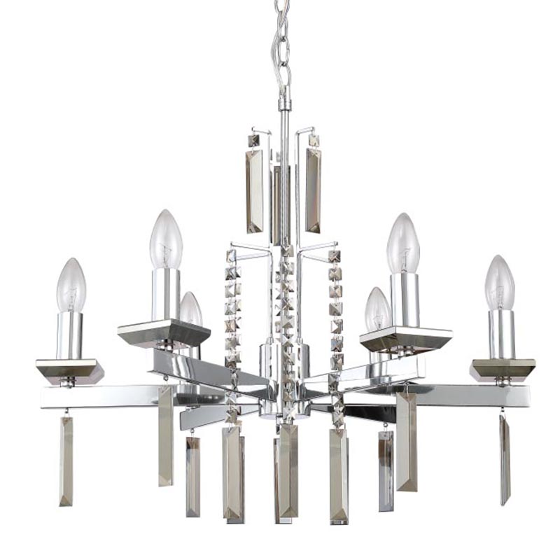 Люстра Vivien Crystal Chrome Chandelier 6 Хром Серый в Самаре | Loft Concept 