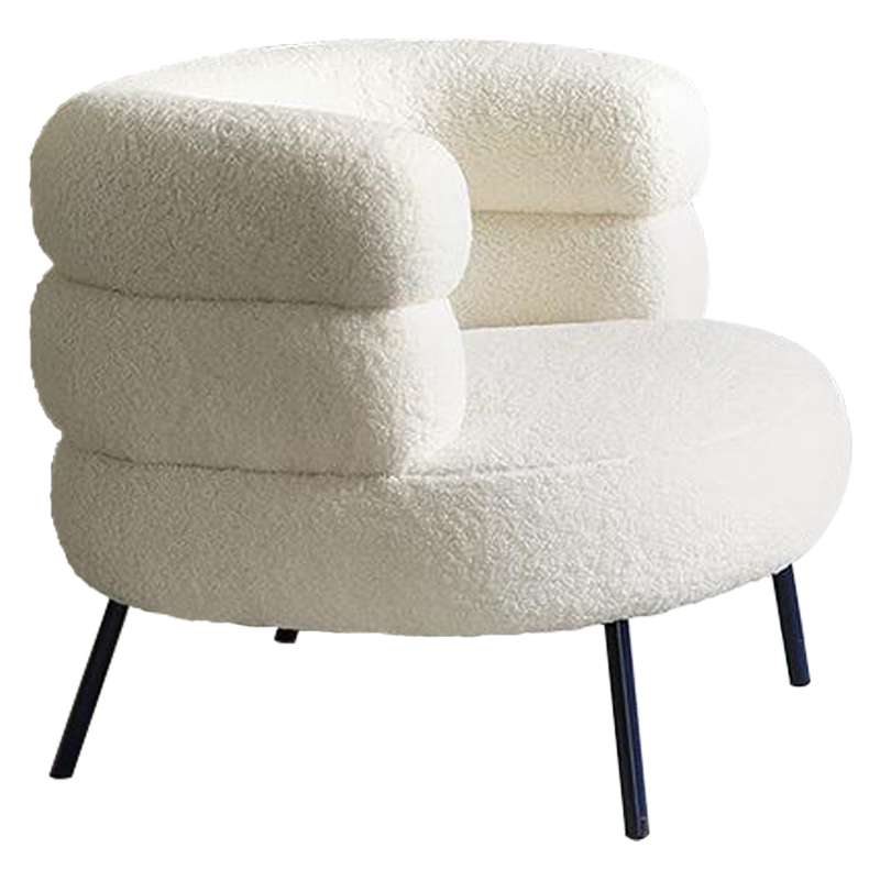 Кресло Boyle White Boucle Armchair Белый Черный в Самаре | Loft Concept 