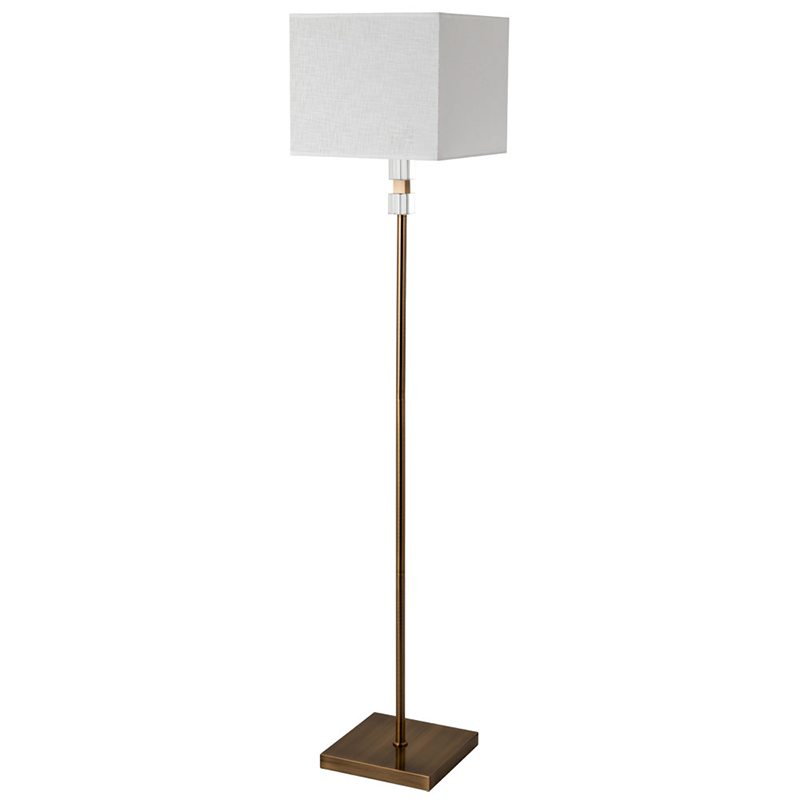 Торшер Tradonico Floor Lamp Brass Латунь Белый Прозрачный в Самаре | Loft Concept 