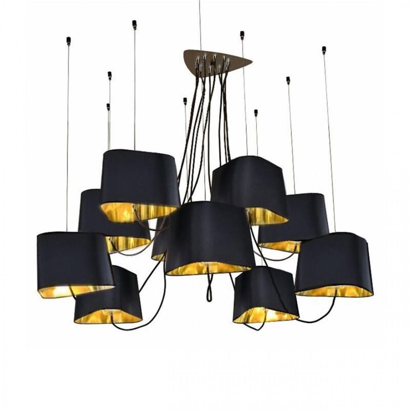 Люстра Designheure Lighting Black 10 плафонов Черный Золотой в Самаре | Loft Concept 