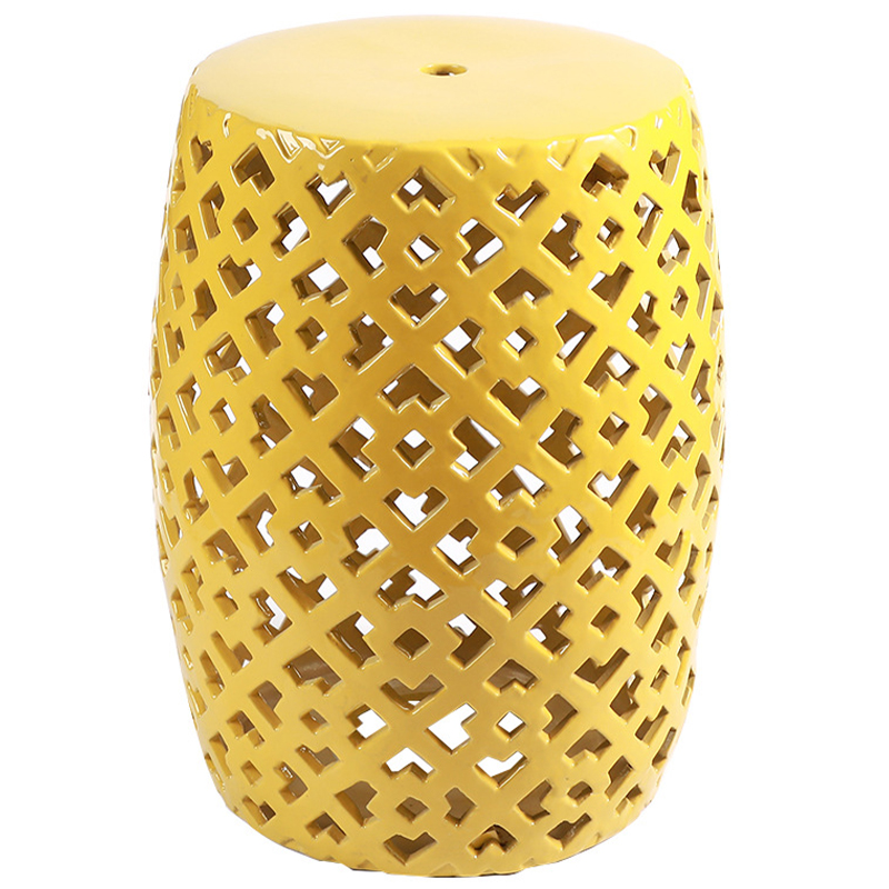 Керамический табурет Yellow Ornament Ceramic Stool Желтый в Самаре | Loft Concept 