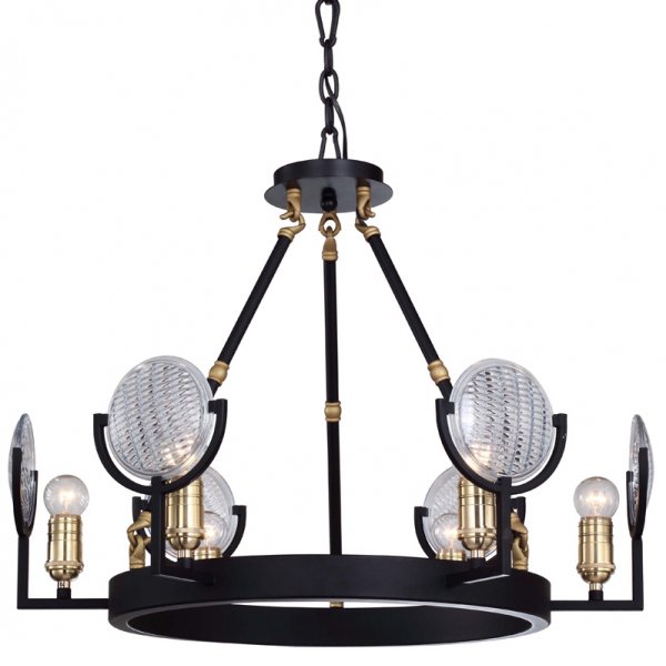 Люстра RH Gaslight Lens Chandelier 6 Черный в Самаре | Loft Concept 