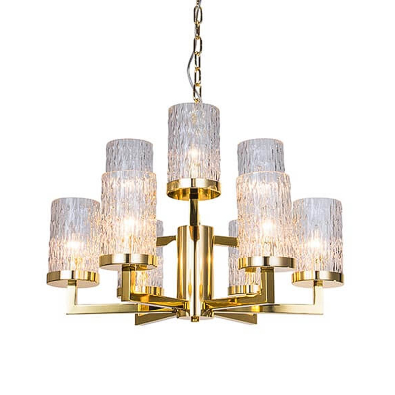 Люстра Estebe Glass Gold Chandelier 9 Прозрачный Золотой в Самаре | Loft Concept 