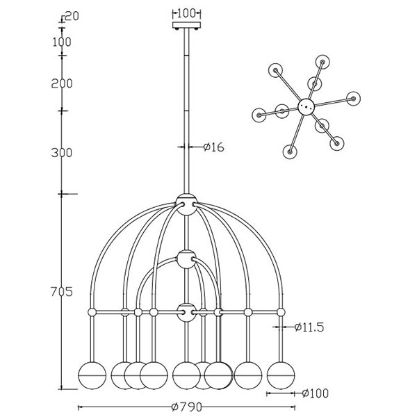 Люстра Heidy Chrome Chandelier 10 в Самаре