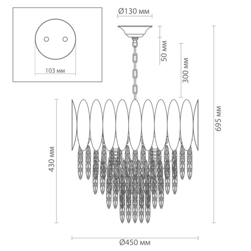 Люстра KEBO KING CHANDELIER four cascades D 45 в Самаре