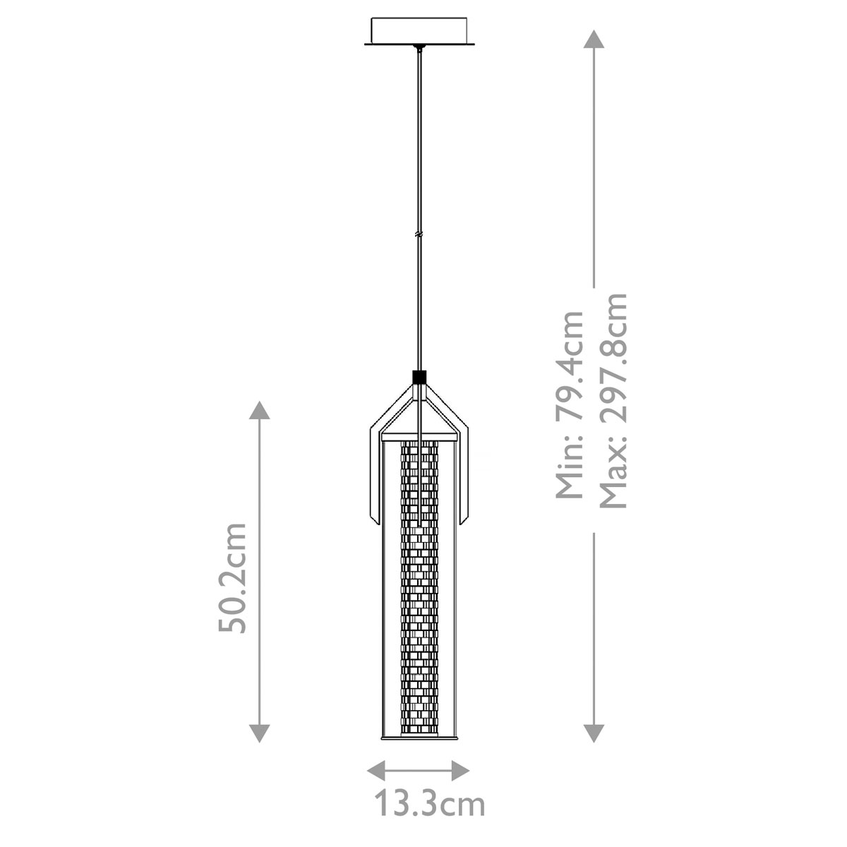 Подвесной светильник хромированного цвета с прозрачным цилиндрическим стеклянным плафоном Eurofase в Самаре