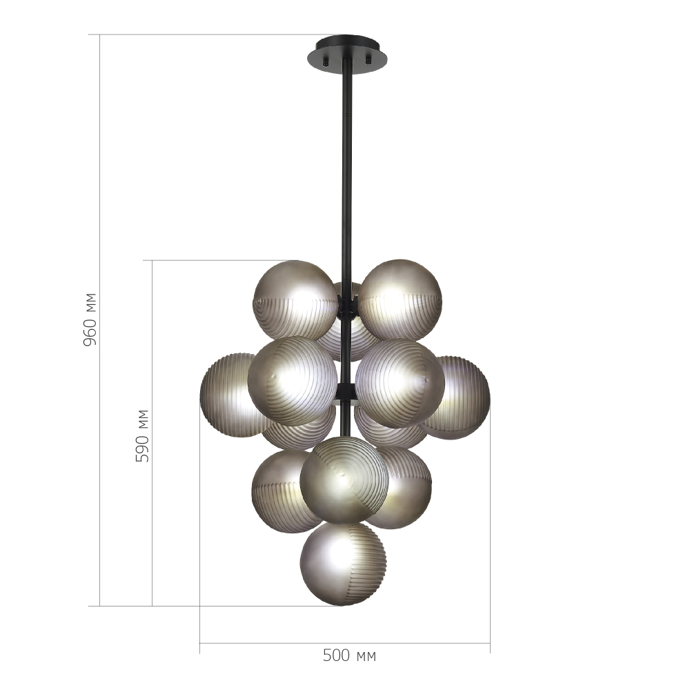 Люстра в форме виноградой грозди Inflorescence в Самаре