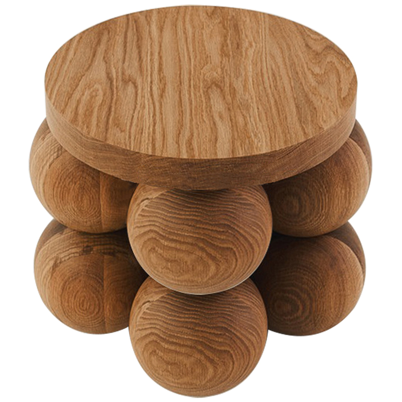 Приставной стол деревянный Wooden Spheres Unique Shaped Side Table Коричневый в Самаре | Loft Concept 