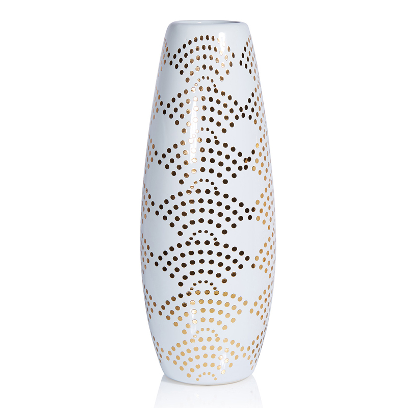 Ваза Amory Vase gold dots Золотой Белый в Самаре | Loft Concept 