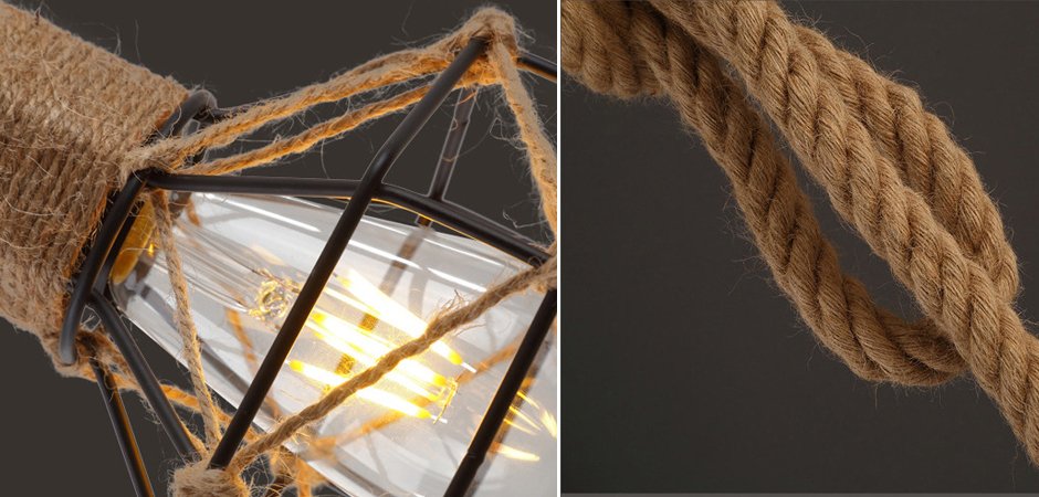 Подвесной светильник LOFT ROPE CHANDELIER CAGE Mono Подвесной светильник LOFT ROPE CHANDELIER CAGE Mono - Loft-Concept в Самаре