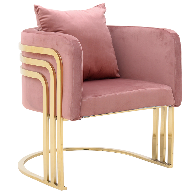 Кресло Custodia Armchair Pink Розовый Глянцевое золото в Самаре | Loft Concept 