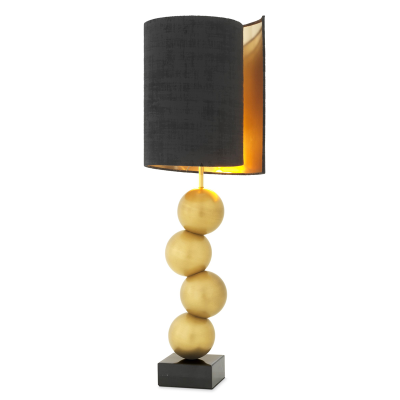 Настольная лампа Eichholtz Table Lamp Aerion Brass Черный Латунь Античная полированная Черный Мрамор Nero в Самаре | Loft Concept 