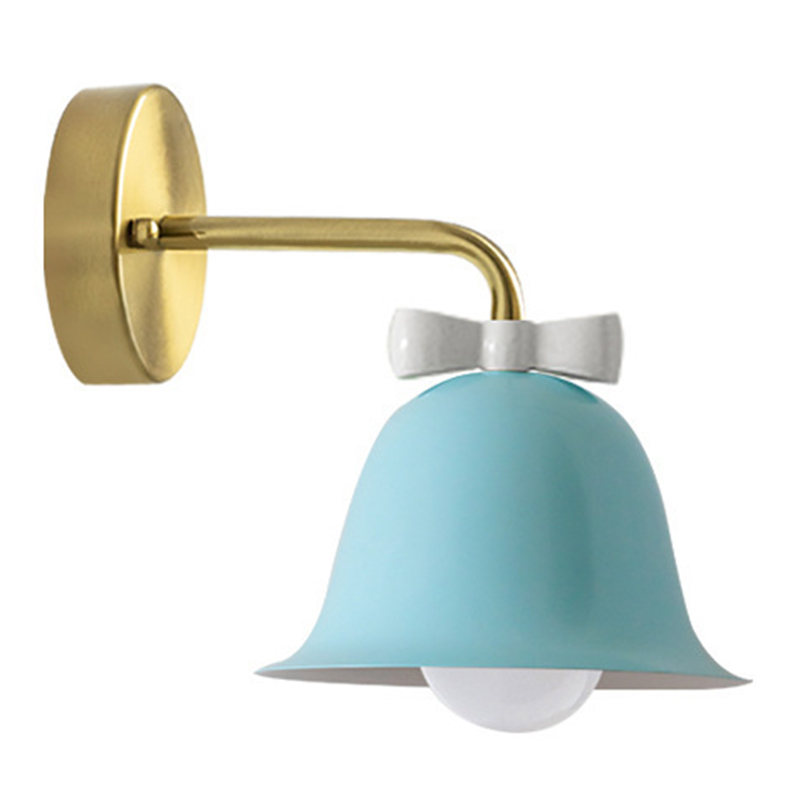 Бра Колокольчик Bell with Bow Blue Wall Lamp Голубой Золотой Голубой Белый в Самаре | Loft Concept 