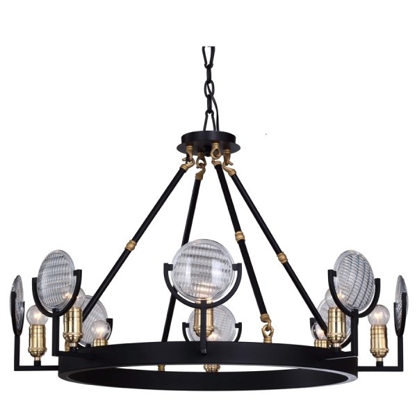 Люстра RH Gaslight Lens Chandelier 8 Черный в Самаре | Loft Concept 