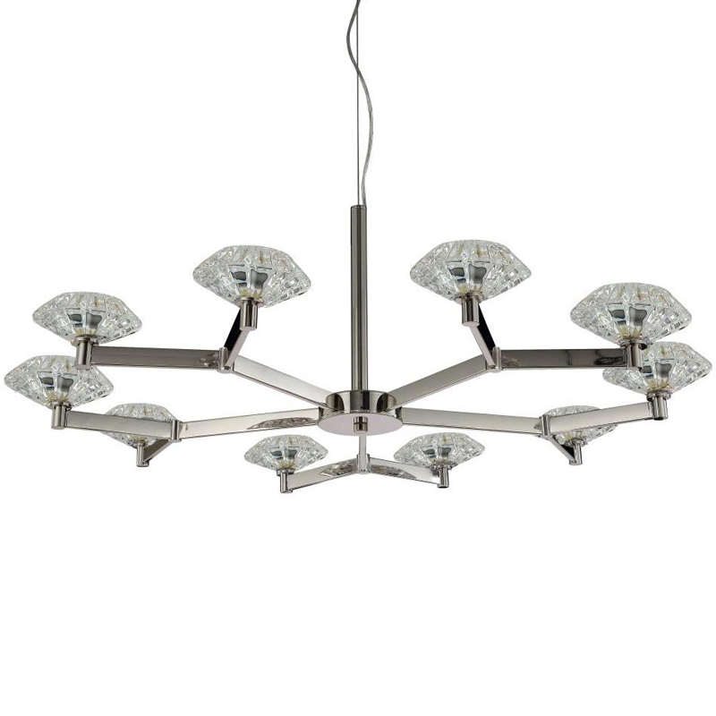 Люстра Yerker Chandelier Nickel 10 Никель Прозрачный в Самаре | Loft Concept 